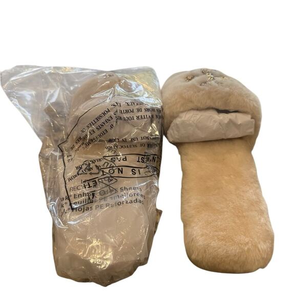 Tory Burch Jeweled Double T Shearling Fur Slide sandals NEW Size 8 - Picture 8 of 15